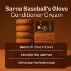 SARNA BASEBALL Glove Leather Conditioner - Use on Baseball Gloves, Softball Gloves, and Other Leather Sports Equipment - Made