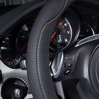 CAR PASS Colour Piping Leather Universal Fit Steering Wheel Cover,Perfectly fit for 14.5-15 inches for Various Vehicles Suvs,