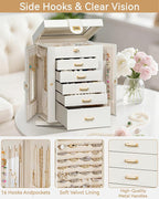 AKOZLIN Jewelry Box 6-Tier Organizer Functional 360° Rotating Jewelry Storage Case for Women Girls Ring Necklace Earring Brac