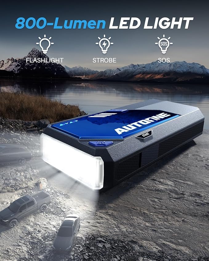 AUTOONE M4 Jump Starter 8000A Car Battery Jumper Starter Portable, 12V Jump Pack (All Gas/12L Diesel) Jump Box for Car