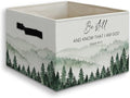 Forest Christian Basket Foldable Storage Bins Box with Handles, Be Still and Know That I Am God Bible Verse Religious Collaps