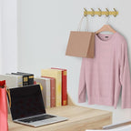 Brushed Gold Wall Mounted Coat Rack – 15 Inch Stainless Steel Rail with 5 Double Coat Hooks for Entryway, Bathroom, Bedroom, 
