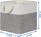 Temary Fabric Storage Baskets for Organizing, Grey Basket for Shelves, Collapsible Baskets with Handles for Shelves, Home, Cl