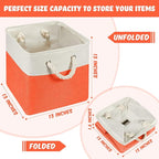Geiserailie 6 Pcs 13 x 13 Inch Cube Storage Bins Fabric Storage Organizer Bins Foldable Cube Baskets with Sturdy Carry Handle