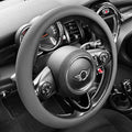 PINCTROT Large Size Nappa Leather Steering Wheel Cover, Slim Fit No Bulk Design, One Piece Leather with Breathable Perforatio