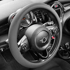 PINCTROT Large Size Nappa Leather Steering Wheel Cover, Slim Fit No Bulk Design, One Piece Leather with Breathable Perforatio