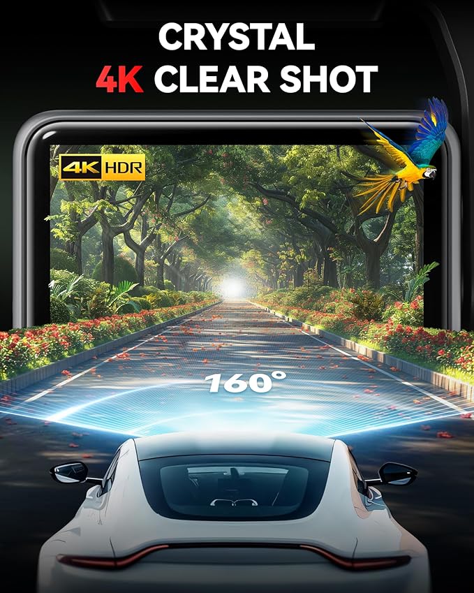 REDTIGER F4 4K Dash Cam Front, 2.2 inch Mini Car Camera, 2160P UHD Touch Screen, Voice Control, Included 32GB Card, Night Vis