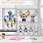 Freebat Clear Acrylic Display Case for Collectibles - 3-Tier Adjustable Figure Display with Magnetic Door & Removable Shelves