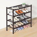 Smiry Bamboo Shoe Rack for Closet, 4 Tier Wooden Stackable Shoe Organizer, Free Standing Shoes Storage Shelf for Entryway, Fr