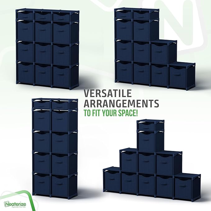 Cube Storage Organizer with Storage Bins Included - The Perfect Closet Organizers and Storage Solution. Includes 12 Storage C
