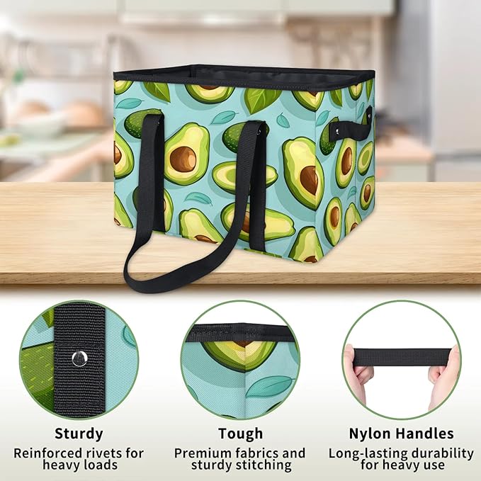 Reusable Grocery Bag, Foldable Large Shopping Tote Bag for Groceries Kitchen Picnic Car Trunk