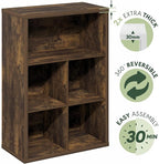 Furinno Cubicle Book Shelf, 5-Cube Bookshelf, Extra Thick Frame Cube Storage Organizer Bookcase with Closed Back, 15.3 x 29.9