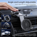 SYNCWIRE Fits MagSafe Car Mount for Universal Dashboard,Tesla Screen, Magnetic Phone Holder for Car, Foldable Aluminum Alloy Arm,Super Stable Car Mount for iPhone 17 Pro Max 16 15 14 13 12&All Phones