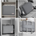DocSafe Fireproof Document Box with Lock＆Shoulder Strap,Hard Case File Organizer with Accordion File Folder,Multi-Layer Porta