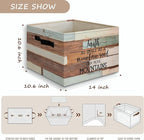 Retro Farmhouse Christian Bible Basket Foldable Storage Bins Box with Handles, Matthew 17:20 Bible Verse Religious Collapsibl