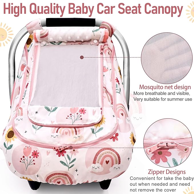 Waterproof Baby Car Seat Cover，YVMVDV Patented Cold Weather Carseat Cover for Babies,Infant Car Seat Cover Canopy for Boy Gir