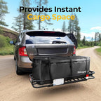 BougeRV Hitch Cargo Carrier Bag Waterproof/Rainproof for Car Truck SUV Vans Rear Mount Trays and Baskets 48'' L x 20'' W x 22'' H