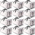 HOMESURE 12 Pack Large Strong Moving Bags with Zippers & Carrying Handles - Water-Resistant - Heavy Duty Storage Tote for Spa