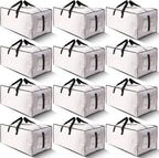 HOMESURE 12 Pack Large Strong Moving Bags with Zippers & Carrying Handles - Water-Resistant - Heavy Duty Storage Tote for Spa