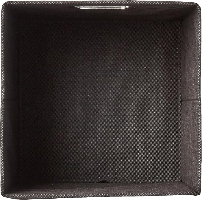 Amazon Basics Collapsible Cube Storage Bins, Space-Saving, Organizing Fabric Bins with Handles, 10.5" x 10.5" x 11", Black, 6