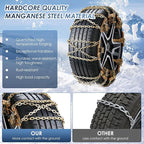 Qoosea Tire Chains Snow Chains for Car & SUV Cross - Link Heavy - Duty 6Pcs Universal Anti-Slip Chains for Tires Durable Snow
