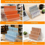 144-Slots Pen Holder for Craft Shows,3-Tier Acrylic Pen Display Stand Holders for Vendors,12mm Beadable Pens Display Beaded P