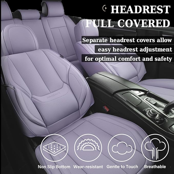 Coverado Car Seat Covers Full Set, Seat Covers for Cars, Car Seat Covers Front Seats and Back Car Seat Protector Waterproof, 