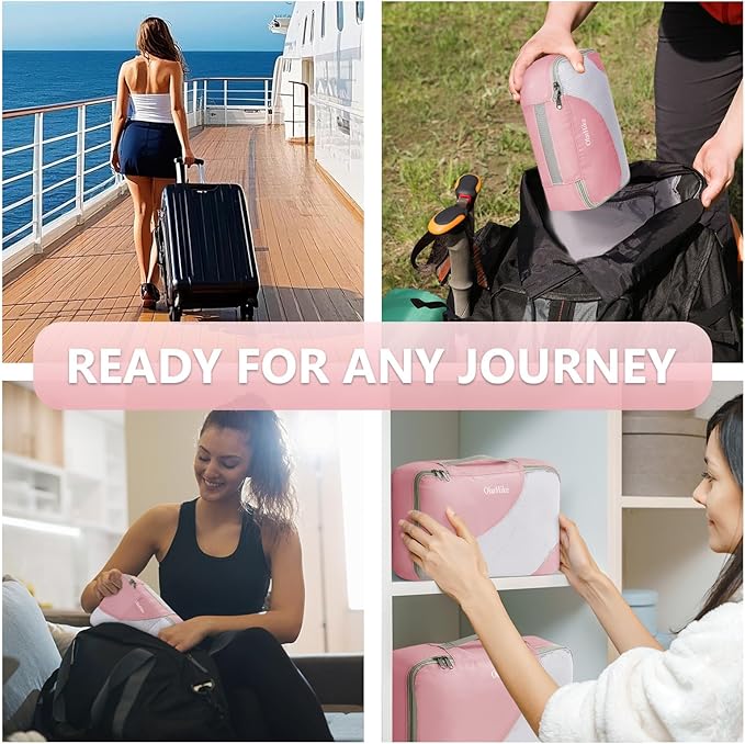 8 Set Packing Cubes for Travel, Gifts for Women Mom,Anti-Tearing Suitcase Organizer for Luggage with Shoe & Hanging Toiletry 