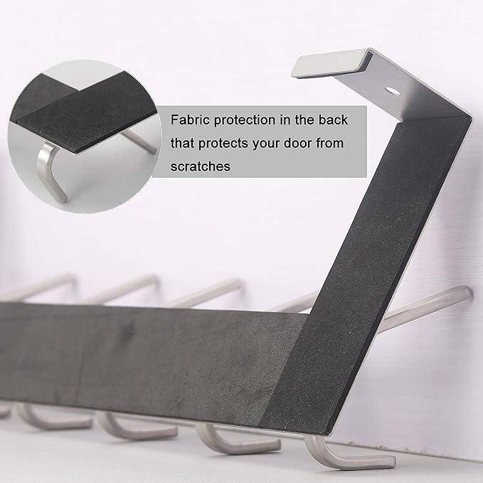 WEBI Over The Door Hook Door Hanger:Over The Door Towel Rack with 6 Hooks for Hanging Coats,Door Coat Hanger Towel Hanger Ove