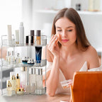 Corner Bathroom Counter Organizer Bathroom Countertop Shelf Makeup Organizer for Vanity Perfume Tray for Corner Storage (3 Ti