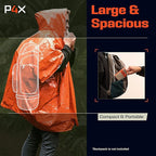 PREPARED4X Emergency Mylar Poncho – Survival Rain Poncho with Hood – Lightweight, Compact, Reusable Emergency Blanket Poncho 