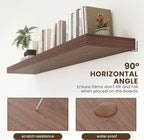 72 Inch Walnut Floating Shelf | 12 Inch Deep Floating Shelves Set of 1 | 72" D x 12" D Rustic Wood Shelves for Wall | Deep Wa