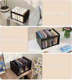 2 Pack Bamboo Hanging File Organizer, Office Desk File Organizer for Letter Size, Wood Hanging File Folders Organizer Record 