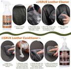 LISRUX Leather Cleaner and Conditioner Kit-2×18oz, Leather Cleaner for Car Seats, Furniture, Couches, Shoes & Boots, pH-Balan