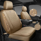CAR PASS Beige Oxford Bling Diamond Car Seat Covers Full Set Interior Sets, Waterproof Shining Glitter Sparkly Crystal Univer