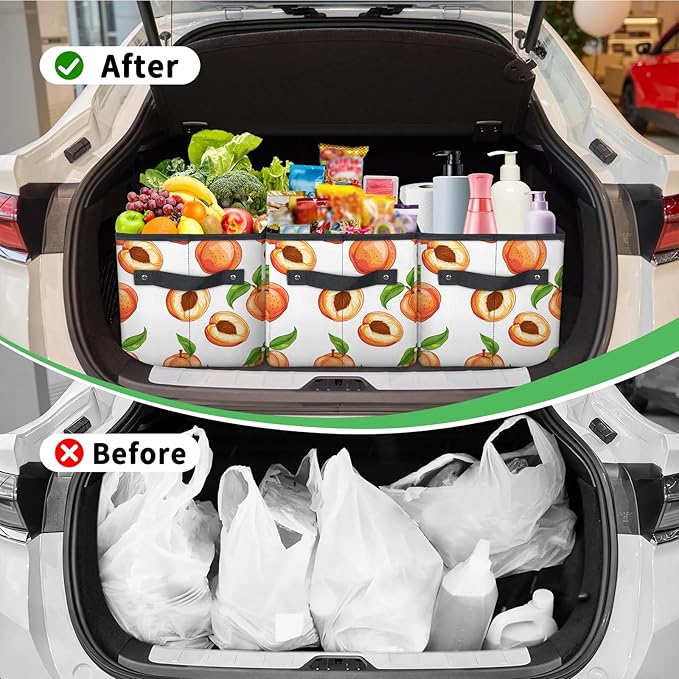 Reusable Grocery Bag, Foldable Large Shopping Tote Bag for Groceries Kitchen Picnic Car Trunk