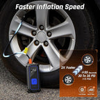 OlarHike Cordless Tire Inflator Portable Air Compressor, 150PSI Dual Power - 5400 mAh & 12V DC, Air Pump for Car Tires, Bike, Motorcycle, Bicycle, Electric Pump with LED Light & Digital Pressure Gauge