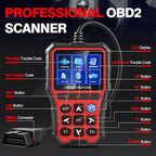 OBD2 Scanner Diagnostic Tool,Car Code Reader with Battery Tester, Check Engine Code Reader with Reset OBDII, Real-Time Date,