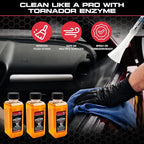 Tornador TC-ENZYME Multi-Purpose Enzyme Cleaner 2oz 3-Pack | Heavy-Duty Spot & Stain Remover with Odor Control | Use Black, C