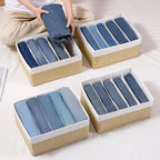 Jeans Drawer Organizers for Clothing,5 Grids Compartment Wardrobe clothes organizer,Fabric Washable Closet Organizers and Sto
