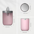 EKO Fandy 0.4 Gal/1.5L Mini Tabletop Trash Bin with Swing-Lid, Desktop Trash Can for Bathroom Countertop, Vanity, Coffee or Office, Small Garbage Bin (Pink)