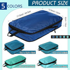 5 Pack Compression Packing Cubes for Travel Space Saving Cubes Luggage Organizer for Suitcase(Blue,Mixed)