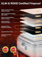 SMARTAKE Fireproof Document Box with Lock, Hard Case Waterproof Safe Box File Organizer, for Important Documents Papers Passp