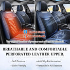 Coverado Front and Back Seat Covers for Cars, Nappa Leather Car Seat Covers Full Set, Waterproof Carseat Protector Seat Cushi