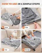 15 Pack Vacuum seal Bags for Clothing Travel with -60000Pa Electric Pump & Luggage Scale, Travel Essentials for Suitcase, Spa