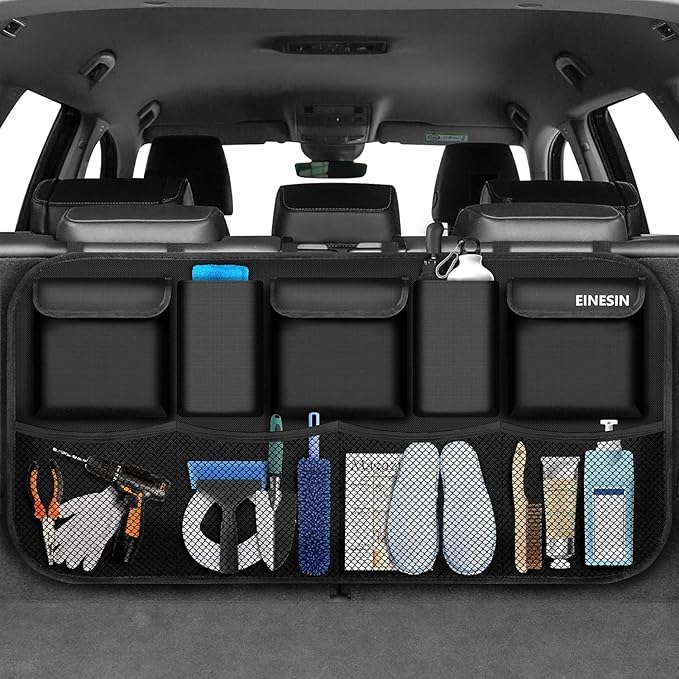 Car Organizer, Car Organizers and Storage with 9 Pockets, SUV Trunk Organizer for SUV/MPV/Truck, Car Essentials (42 * 10in)