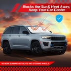 ARISMOTOR Windshield Sun Shade for Jeep Grand Cherokee/Grand Cherokee L 2011-2026, Custom Fit Foldable Front Window Sunshade Sun Visor Protector, Block UV Rays Keep Your Car Cooler