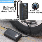 AUTODECO Car Emergency Roadside Kit with Scissor Jack, Air Compressor, Jumper Cables, Car Safety Kit, Air Wedge Bag Pump