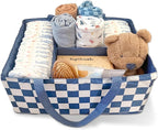 Tiny Twinkle Diaper Caddy Organizer | Foldable Baby Storage Basket with Removable Divider | Waterproof & Mess-Proof Fabric, P