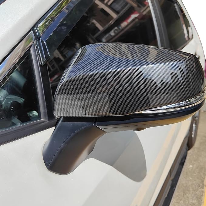 Tocatus Rearview Mirror Cover Side Mirror Protector for 2019 2020 2021 2022 2023 2024 Toyota RAV4, ABS Carbon Fiber 2pcs